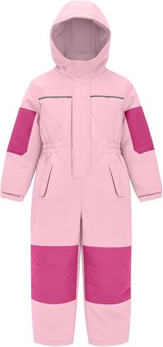 Unisex Kids Snow Suit Girls Boys Hooded Waterproof Insulated One Piece Ski Suit Warm Windproof Winter Outdoor Overalls in Kuwait