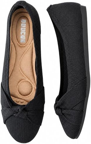 Flats for Women Ballet Flat Round Toed Knit Foldable Comfortable Bow Ballerina Flats Womens Shoes in Saudi Arabia