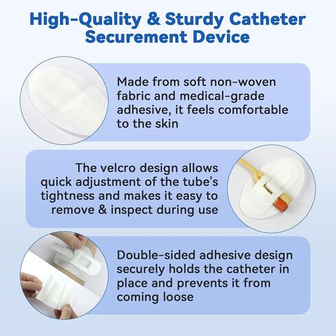 Catheter Stabilization Device, Catheter Securement Device with Extra-Large Self-Adhesive Hook, Breathable Catheter Stabilization Device for NG/J/G Feeding Tubes (60Pcs) in Kuwait
