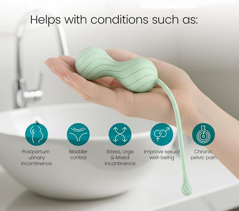 TensCare Fleur80 Pelvic Floor Toning Balls – Dual Weighted Kegel Exerciser with Micro-Vibration Core | Bladder Control, Postpartum Recovery & Pelvic Strength | 100% Medical Grade Silicone in Saudi Arabia