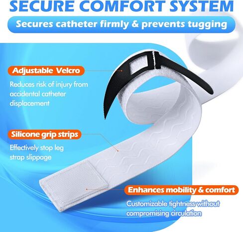 3-Pack Catheter Leg Strap, Anti-Slip Foley Catheter Stabilization Device with Silicone Grip, Reusable Tube Holder for Active Daily Care & Sleep, Hook and Loop Closure, 60cm/23.6IN in Saudi Arabia