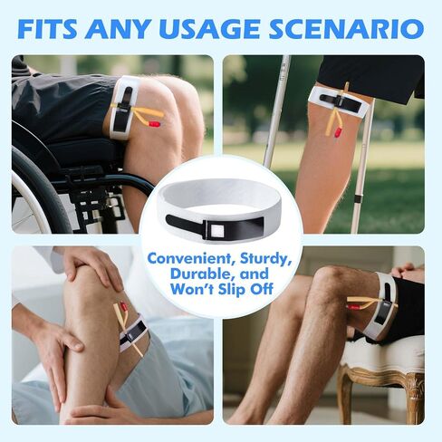 3-Pack Catheter Leg Strap, Anti-Slip Foley Catheter Stabilization Device with Silicone Grip, Reusable Tube Holder for Active Daily Care & Sleep, Hook and Loop Closure, 60cm/23.6IN in Saudi Arabia