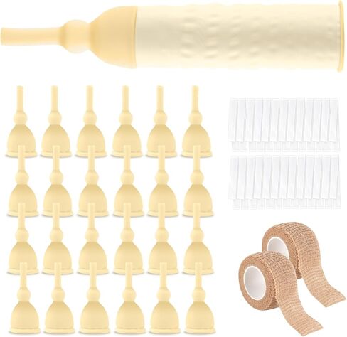 External Latex Condom Catheters for Men, Male External Catheter for Day and Night Use, 26 Soft Condoms, 750ml and 1000ml Leg Bags, 1500ml and 2000ml Urine Bags, 4 Rolls of Tape (25mm) in Kuwait