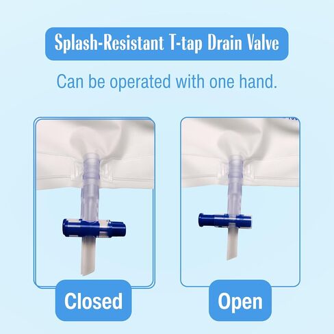 4-Pack 1000ml Nephrostomy Bag, Disposable Urine Drainage Bag with 47" Silicone Tube, T-Tap Drain Valve, Anti-Reflux Valve, Robert Clamp in Saudi Arabia