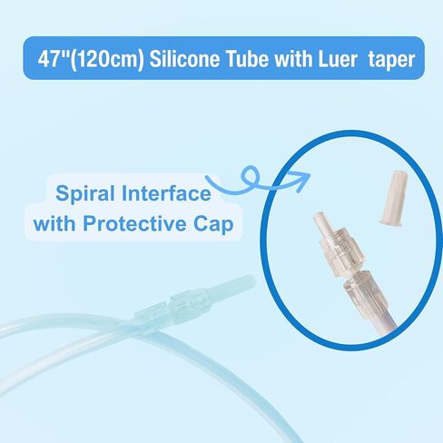 4-Pack 1000ml Nephrostomy Bag, Disposable Urine Drainage Bag with 47" Silicone Tube, T-Tap Drain Valve, Anti-Reflux Valve, Robert Clamp in Saudi Arabia