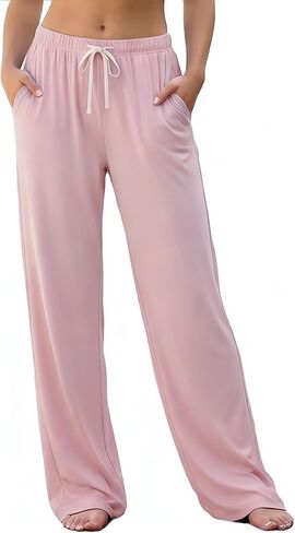 U2SKIIN Womens Organic Cotton Pajama Bottoms Tall Sleepwear Soft Comfort Pants Loose Fit Pockets Adjustable Waist in Kuwait