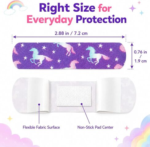 Funtery 8 Styles Kids Fabric Bandages Flexible Self Adhesive Bandage Wrap for Cuts Scrapes Wounds Burns Baby Child Toddlers, Assorted Patterns in Kuwait