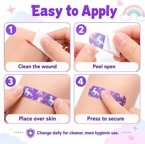 Funtery 8 Styles Kids Fabric Bandages Flexible Self Adhesive Bandage Wrap for Cuts Scrapes Wounds Burns Baby Child Toddlers, Assorted Patterns in Kuwait