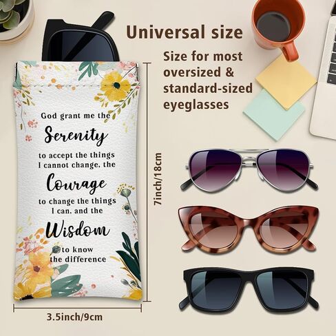 Eyeglasses Sunglasses Case PU Soft Squeeze Top Glasses Pouch for Women Men,Floral Pattern Portable Anti Scratch in Saudi Arabia