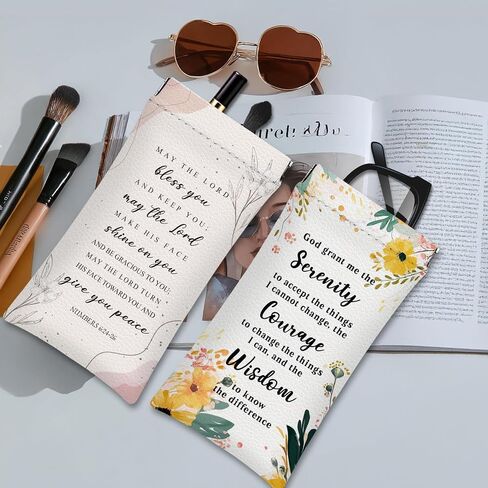 Eyeglasses Sunglasses Case PU Soft Squeeze Top Glasses Pouch for Women Men,Floral Pattern Portable Anti Scratch in Saudi Arabia