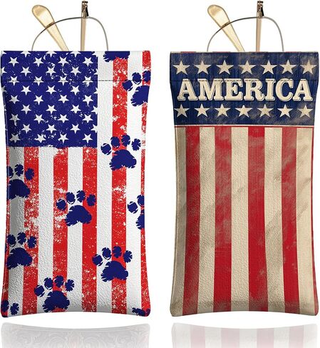 Glasses Case, PU Leather Soft Eyeglass Cases Gift for Women, Vintage American Flag Pattern Pattern Print Sunglasses Pouch in Saudi Arabia