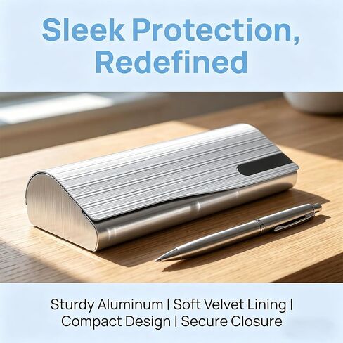 Philley Aluminum Alloy Glasses Case, Hard Shell Eyeglasses Case with Lightweight Design, Metal Box for Men & Women in Saudi Arabia
