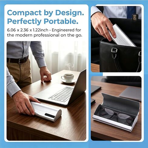 Philley Aluminum Alloy Glasses Case, Hard Shell Eyeglasses Case with Lightweight Design, Metal Box for Men & Women in Saudi Arabia