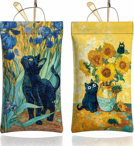 Glasses Case -PU Soft Eyeglass Case Gift for Men Women, Retro Floral Owl Pattern Portable Sunglasses Bag in Saudi Arabia