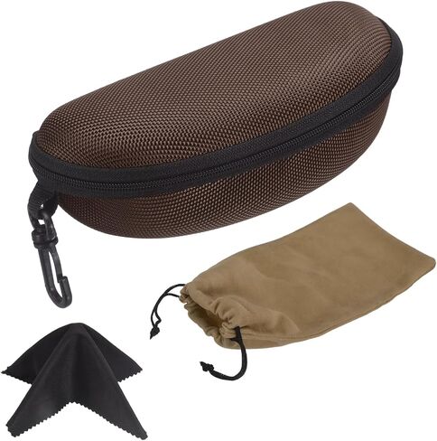 PATIKIL Hard Shell Eyeglasses Case, Large Zip Sunglasses Case Protective Eyeglass Holder with Storage Bag for Women Men in Kuwait
