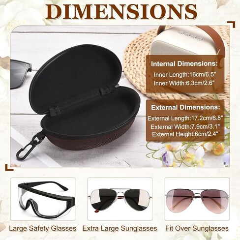 PATIKIL Hard Shell Eyeglasses Case, Large Zip Sunglasses Case Protective Eyeglass Holder with Storage Bag for Women Men in Kuwait