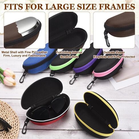 PATIKIL Hard Shell Eyeglasses Case, Large Zip Sunglasses Case Protective Eyeglass Holder with Storage Bag for Women Men in Kuwait