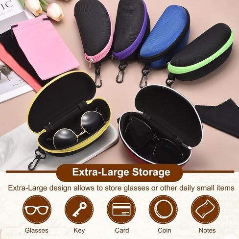 PATIKIL Hard Shell Eyeglasses Case, Large Zip Sunglasses Case Protective Eyeglass Holder with Storage Bag for Women Men in Kuwait
