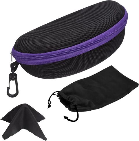 PATIKIL Hard Shell Eyeglasses Case, Large Zip Sunglasses Case Protective Eyeglass Holder with Storage Bag for Women Men in Kuwait