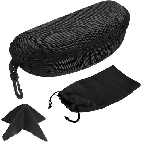 PATIKIL Hard Shell Eyeglasses Case, Large Zip Sunglasses Case Protective Eyeglass Holder with Storage Bag for Women Men in Kuwait