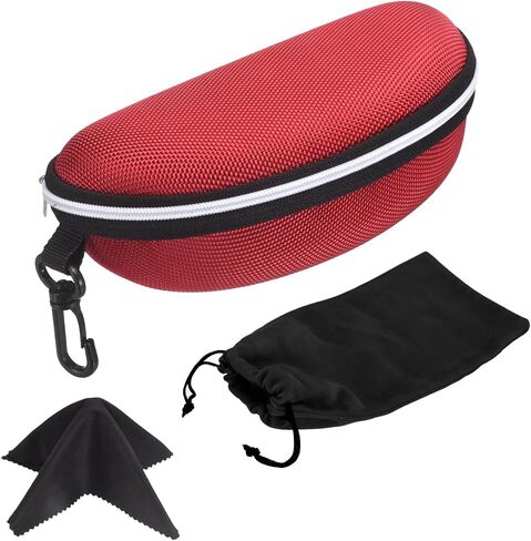 PATIKIL Hard Shell Eyeglasses Case, Large Zip Sunglasses Case Protective Eyeglass Holder with Storage Bag for Women Men in Kuwait