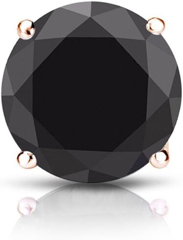 Diamond Wish 14k Gold Round SINGLE Black Diamond Stud Earring (1/4 to 2cttw) 4-Prong Basket, Push-Back in Kuwait