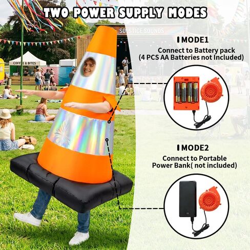 KOOY Traffic Cone Inflatable Costume for Adult, Full Body Halloween Costumes, Blow up Construction Cone Suits, for Women Men Party Masquerades Stage Carnivals Events Holiday in Saudi Arabia