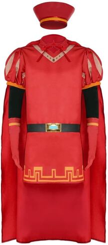 Adult King Cosplay Costume Men Red Cloak Tops Hat Full Set in Saudi Arabia