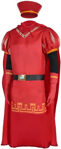 Adult King Cosplay Costume Men Red Cloak Tops Hat Full Set in Saudi Arabia
