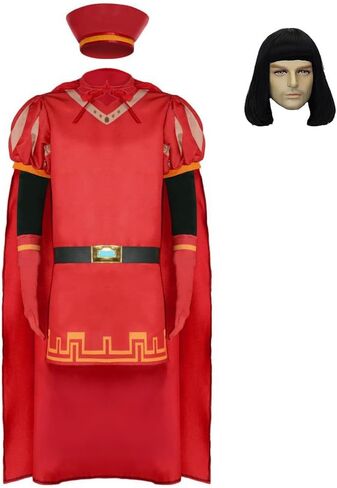 Adult King Cosplay Costume Men Red Cloak Tops Hat Full Set in Saudi Arabia