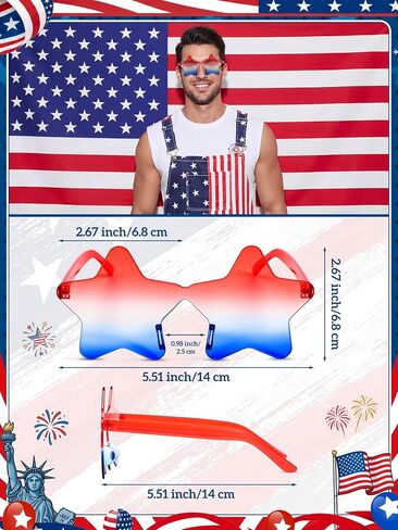 Yahenda 250 Year American Flag Overalls Men's 6-piece Set Patriotic Overall Set with Cape Bandana Sunglasses Wristband Sock in Saudi Arabia