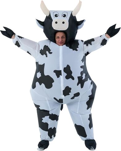 Inflatable Cow Costume Adult, Funny Cow Suit, Blow Up Costumes for Men Women Halloween Costumes, Christmas, Cosplay in Kuwait