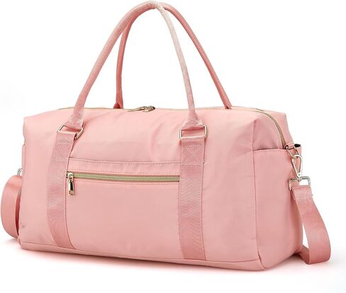 Amechi Weekender Bags for Women with Wet Pocket, 37L Waterproof Travel Duffel Bags with 7" Wide Trolley Sleeve, Carry On Bag for Travel, Gym Bag, Hospital Bag for Labor and Delivery, Coral Pink in Kuwait