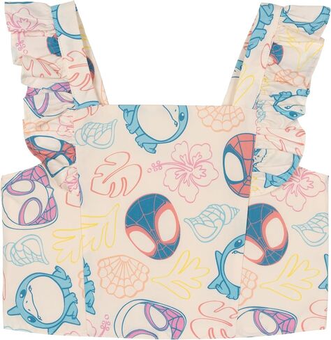 Marvel Spidey and His Amazing Friends Girls Poplin Tank Top & Bubble Skort Outfit Set Toddler to Little Kid Sizes (2T - 7-8) in Kuwait