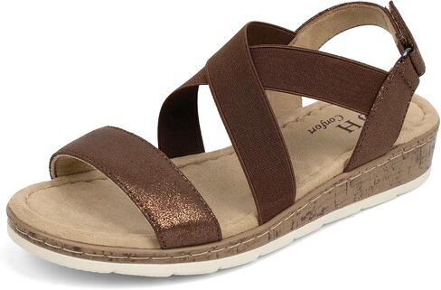 VJH confort Women's Flat Sandals, Comfort Slip-on Elastic Ankle Strap Slingback Light Weight Casual Walking Sandals in Kuwait