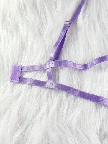 WDIRARA Women's 5 Pieces Bow Front Underwire Lingerie Set with Choker and Leg Ring in Kuwait