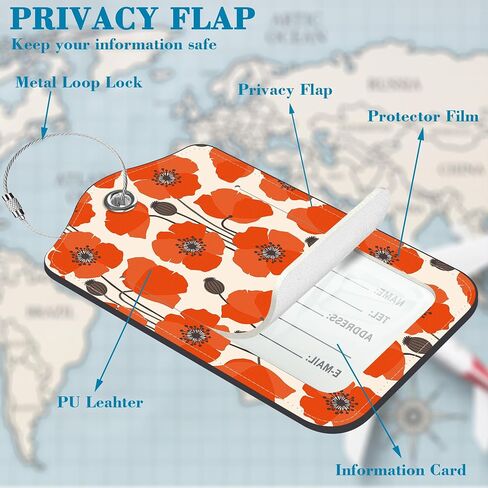 2 Pack Luggage Tags for Suitcases Travel Bag with Name Label Stainless Loop in Saudi Arabia
