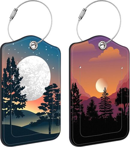 2 Pack Luggage Tags for Suitcases Travel Bag with Name Label Stainless Loop in Saudi Arabia