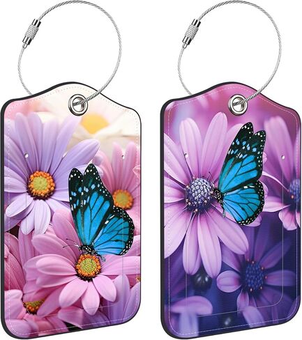 2 Pack Luggage Tags for Suitcases Travel Bag with Name Label Stainless Loop in Saudi Arabia