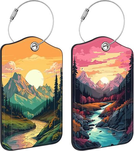2 Pack Luggage Tags for Suitcases Travel Bag with Name Label Stainless Loop in Saudi Arabia