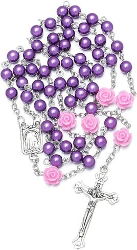 KOMI 12 Pcs Pearl Rosary Beads Catholic for Women Rosaries Catholic Bulk Set Pearl Beads Dozen Necklace First Communion Confirmation Christening Memorial Gifts for Guest in Kuwait