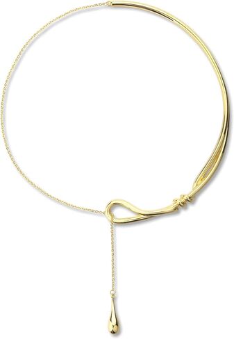 Chain Cuff Choker Necklaces for Women Silver Lariat Y Shaped Necklace Teardrop Slide Jewelry Gifts in Saudi Arabia