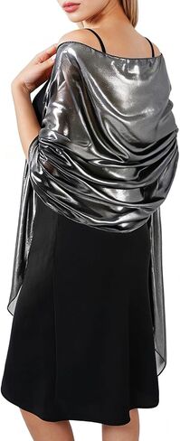 E-Clover Sparkly Shawl Wraps for Women Evening Dresses Wedding Bridal Rave Party Silky Scarf Formal Cover Up Bridesmaid Gifts in Kuwait