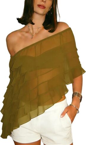 Women Chiffon Long Cape High Low Sheer Poncho Top Capelets See Through Mesh Shawl Wraps Cover Up Wedding Party in Saudi Arabia