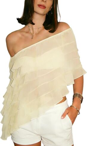 Women Chiffon Long Cape High Low Sheer Poncho Top Capelets See Through Mesh Shawl Wraps Cover Up Wedding Party in Saudi Arabia