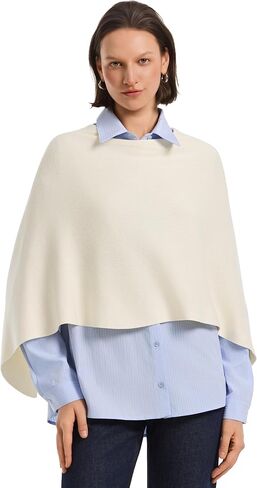 PULI Women's Knit Ponchos Petite Cropped Shawl Wraps Pullover Sweaters Casual Short Top Cover Up in Kuwait