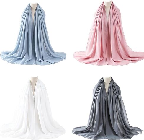 4 Pieces Sun Shawl Beach Travel Shawl Summer Travel Scarf Wraps for Women UV Protection in Saudi Arabia