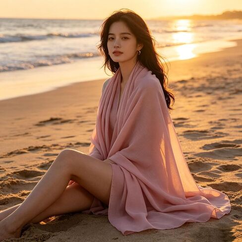 4 Pieces Sun Shawl Beach Travel Shawl Summer Travel Scarf Wraps for Women UV Protection in Saudi Arabia