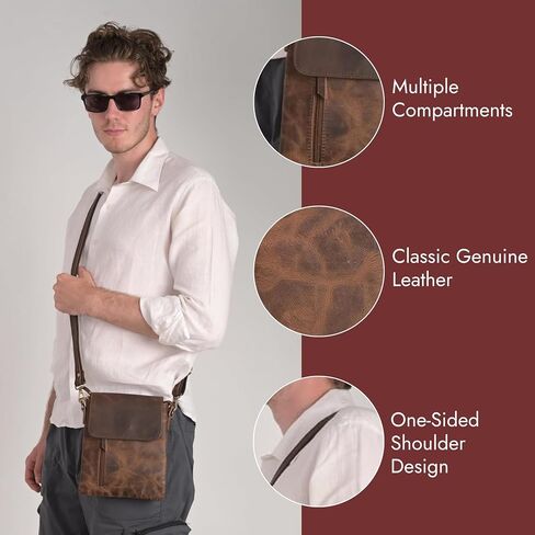 Genuine Leather Messenger Bag for Men, Crossbody Bags for Work Business in Saudi Arabia