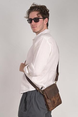 Genuine Leather Messenger Bag for Men, Crossbody Bags for Work Business in Saudi Arabia